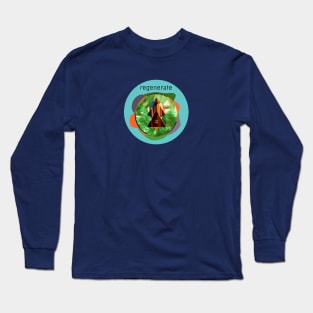 Regenerate - Eco Warrior Green Design Long Sleeve T-Shirt